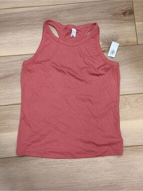 Girls Ribbed Racerback Tank Top - Dusty Rose. NWT
